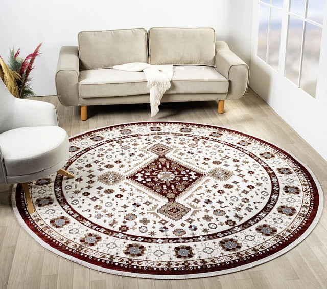 United Weavers Hudson Joy Burgundy Rug - round room scene