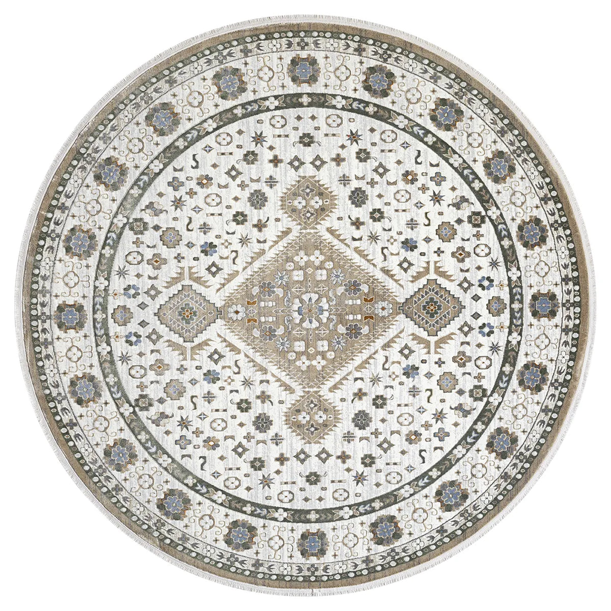 United Weavers Hudson Joy Cream Rug - round front view