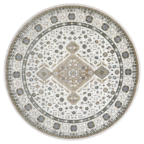 United Weavers Hudson Joy Cream Rug - round front view