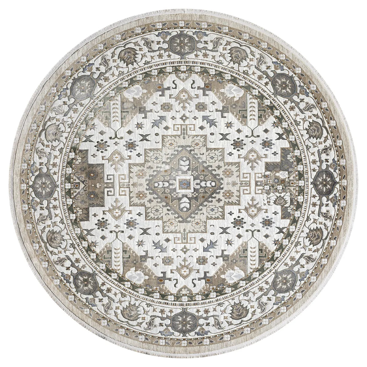 United Weavers Hudson Magi Cream Rug - round front view