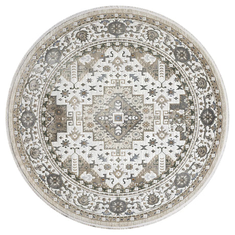 United Weavers Hudson Magi Cream Rug - round front view