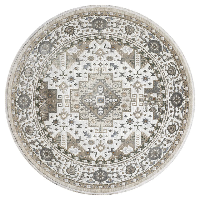 United Weavers Hudson Magi Cream Rug - round front view