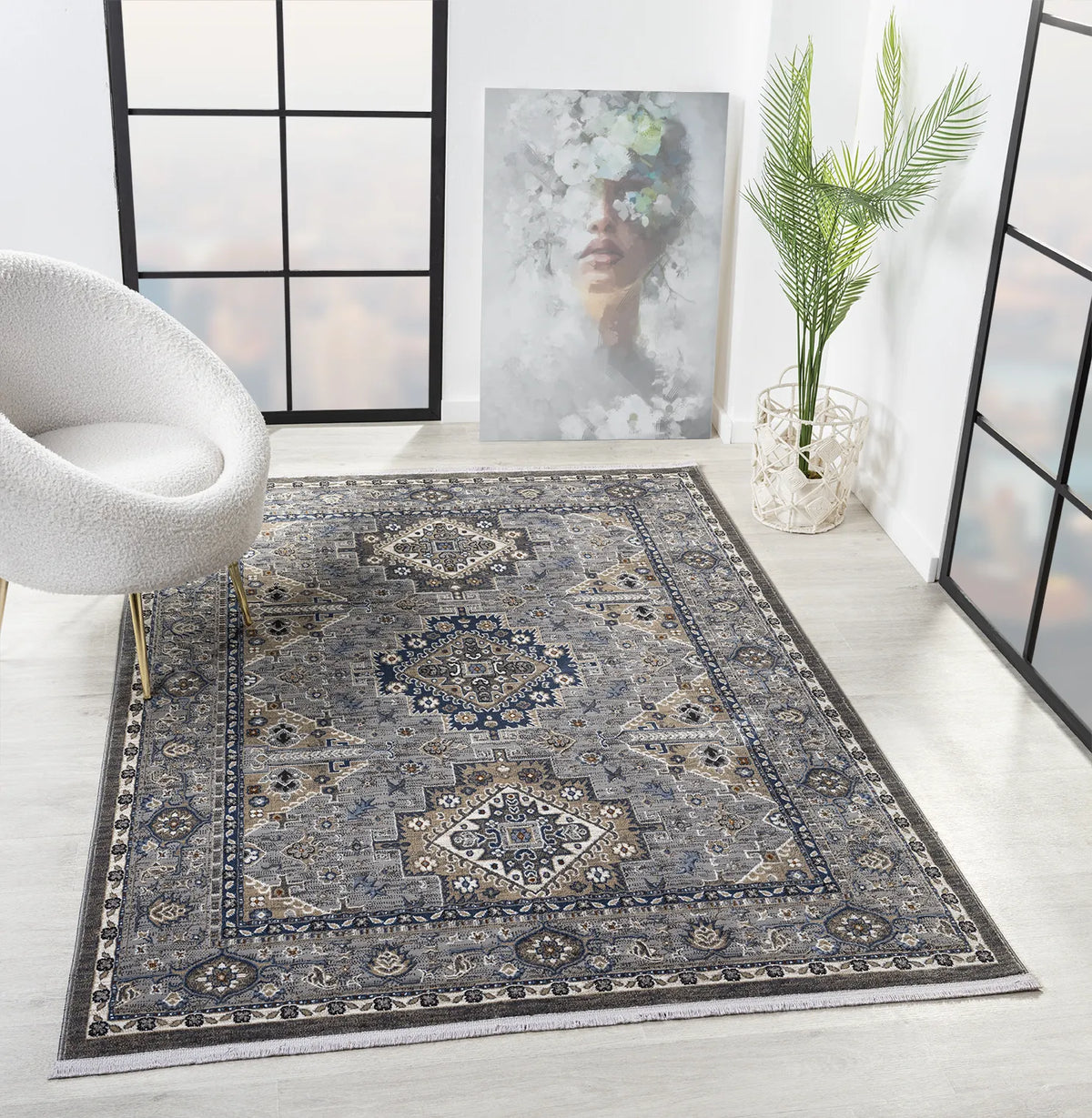 United Weavers Hudson Magi Grey Rug - room scene
