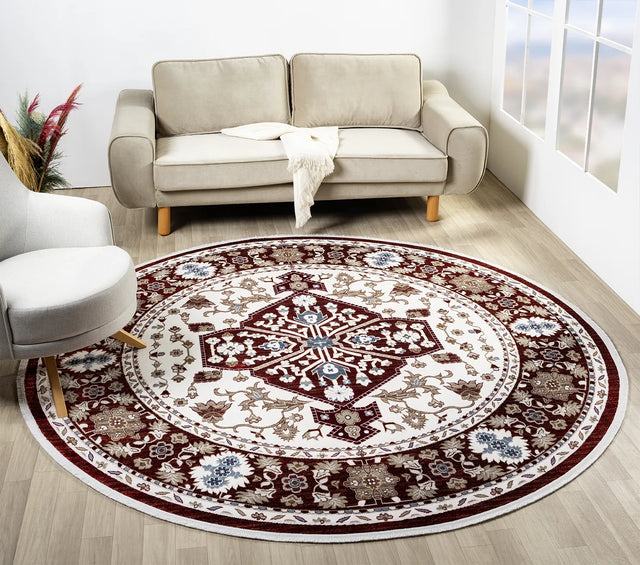 United Weavers Hudson Suzy Burgundy Rug - round room scene