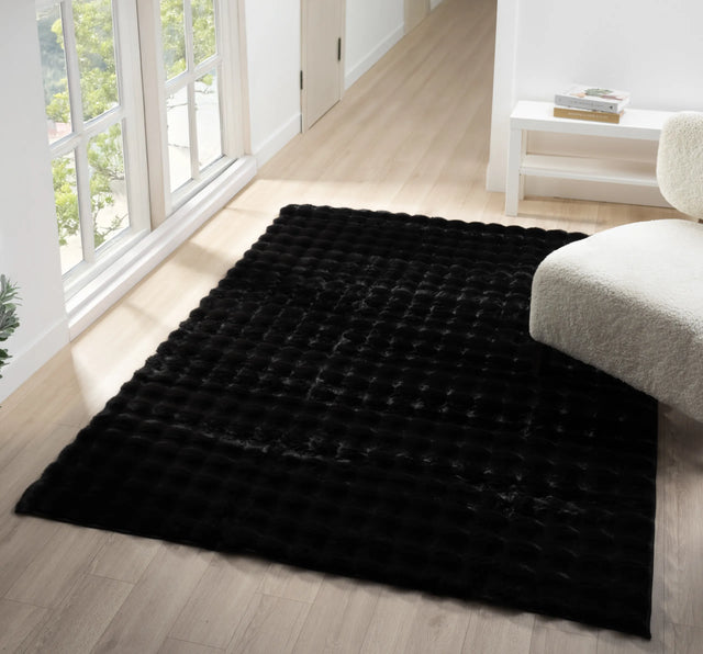United Weavers Lavish Bubble Lush Black Rug - room scene