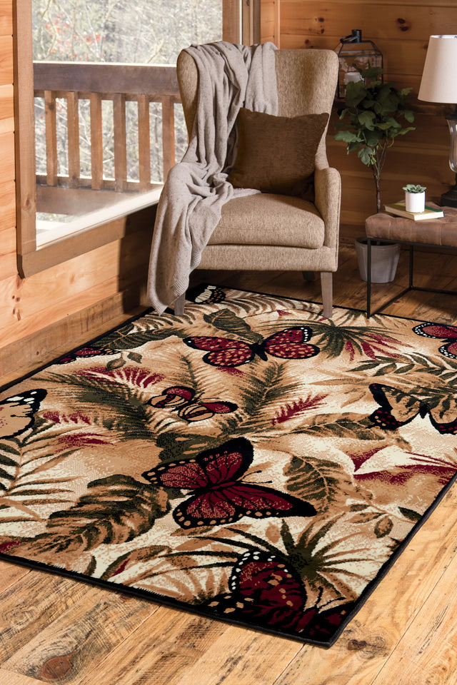 United Weavers Legends Butterfly Jungle Multi Rug - room scene