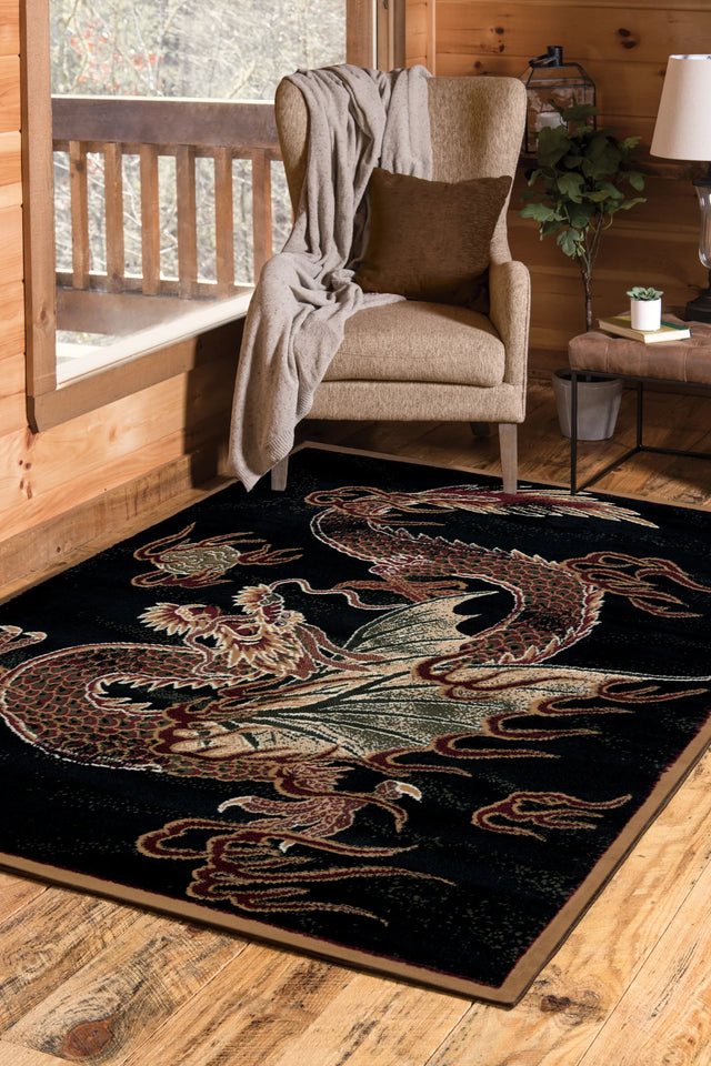 United Weavers Legends Dragon Luck Multi Rug - room scene