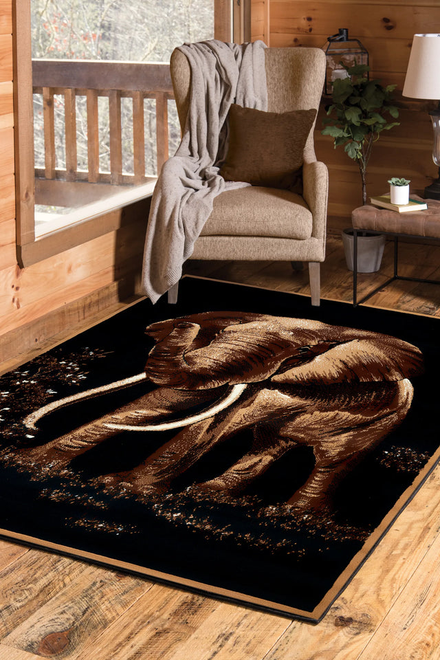 United Weavers Legends Elephant Multi Rug - room scene
