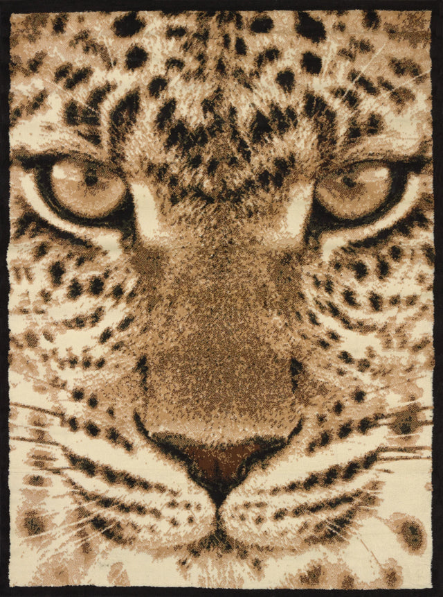 United Weavers Legends Leopard Face Multi Rug - front view