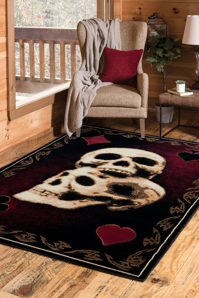 United Weavers Legends Skulls Multi Rug - room scene
