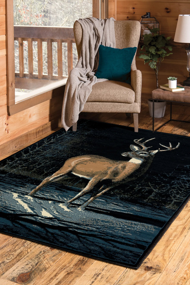 United Weavers Legends Winter Buck Multi Rug - room scene