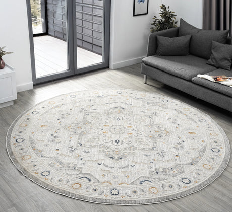 United Weavers Lexington Dakota Grey Rug - round room scene