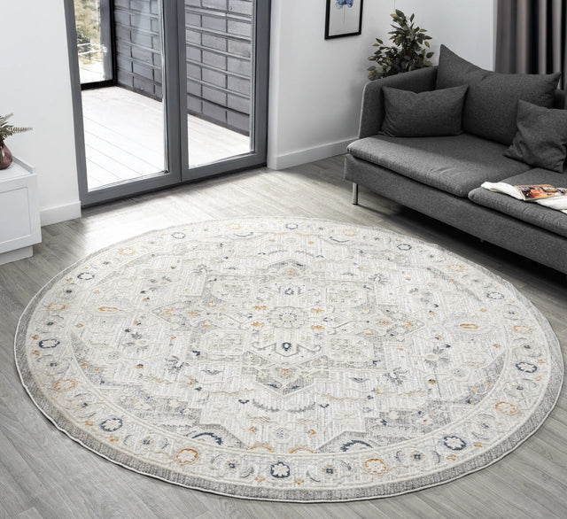 United Weavers Lexington Dakota Grey Rug - round room scene