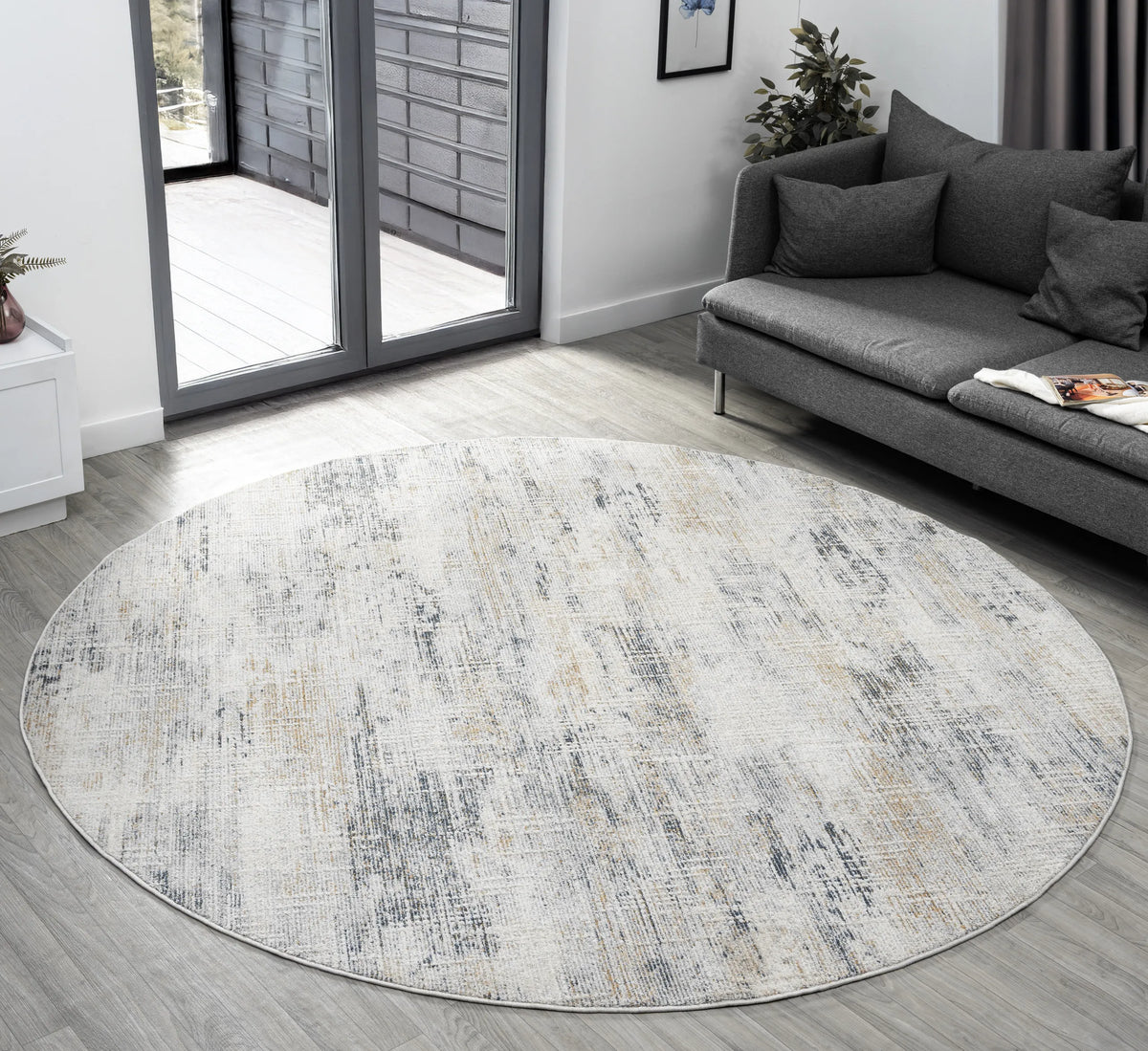 United Weavers Lexington Lady Grey Rug - round room scene