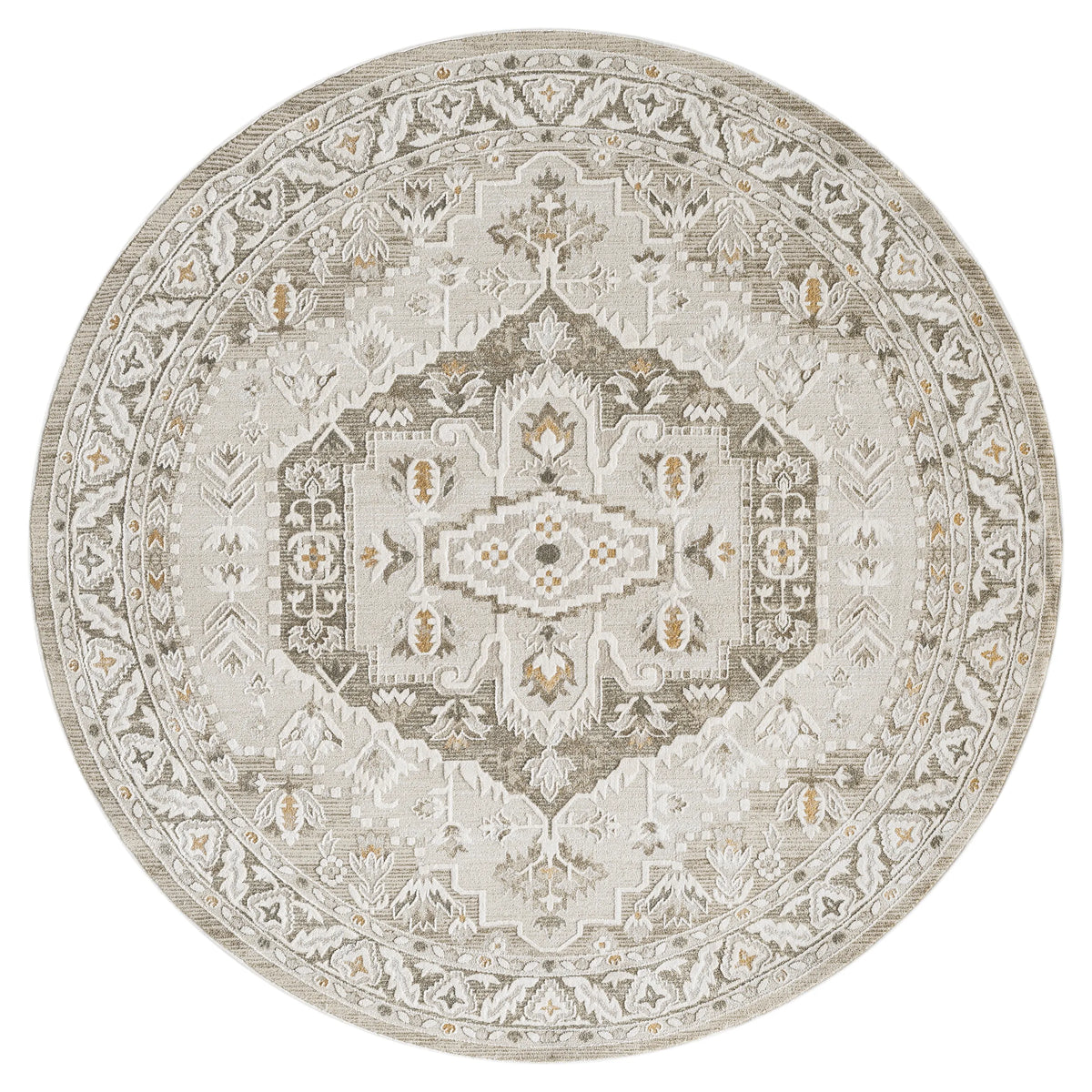 United Weavers Lexington Lily Beige Rug - round front view