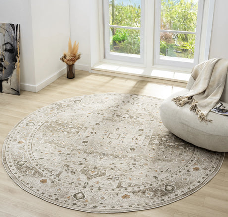 United Weavers Lexington Penny Beige Rug - round room scene