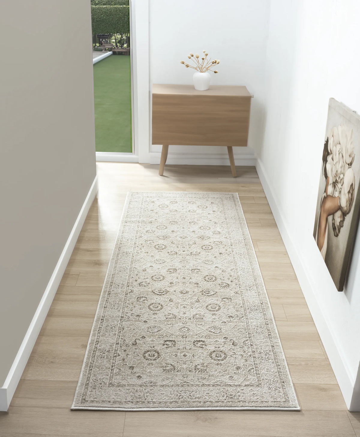 United Weavers Lexington Rosebud Brown Rug - runner room scene
