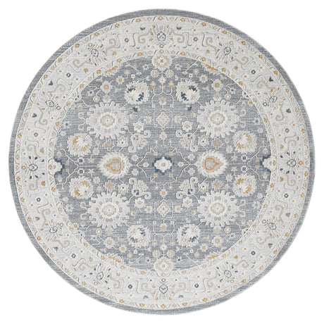 United Weavers Lexington Rosebud Grey Rug - round front view