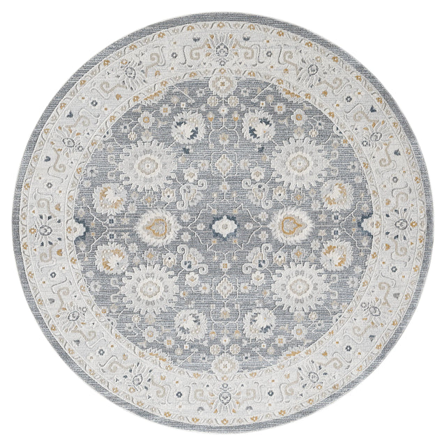 United Weavers Lexington Rosebud Grey Rug - round front view