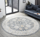 United Weavers Lexington Rosebud Grey Rug - round room scene