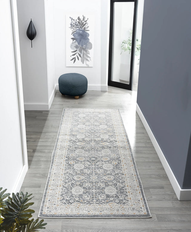 United Weavers Lexington Rosebud Grey Rug - runner room scene