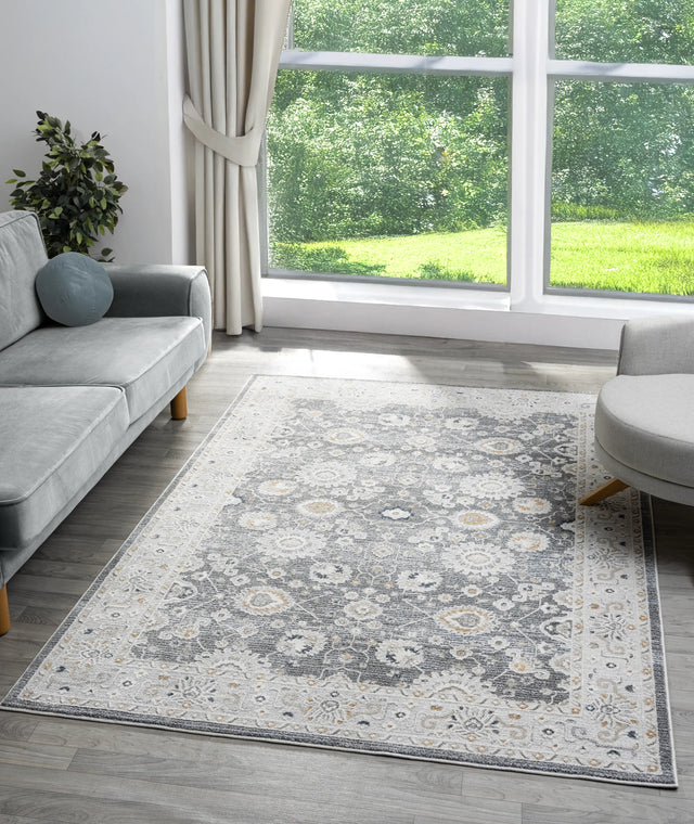 United Weavers Lexington Rosebud Grey Rug - room scene