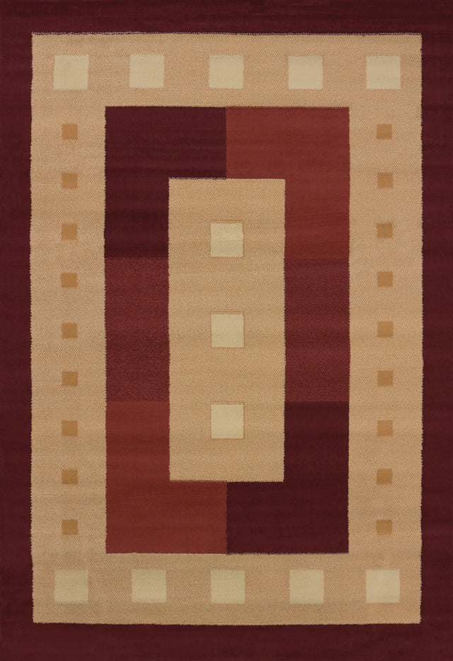 United Weavers Manhattan Time Square Burgundy Rug - front view