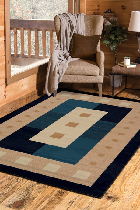 United Weavers Manhattan Time Square Navy Rug - room scene