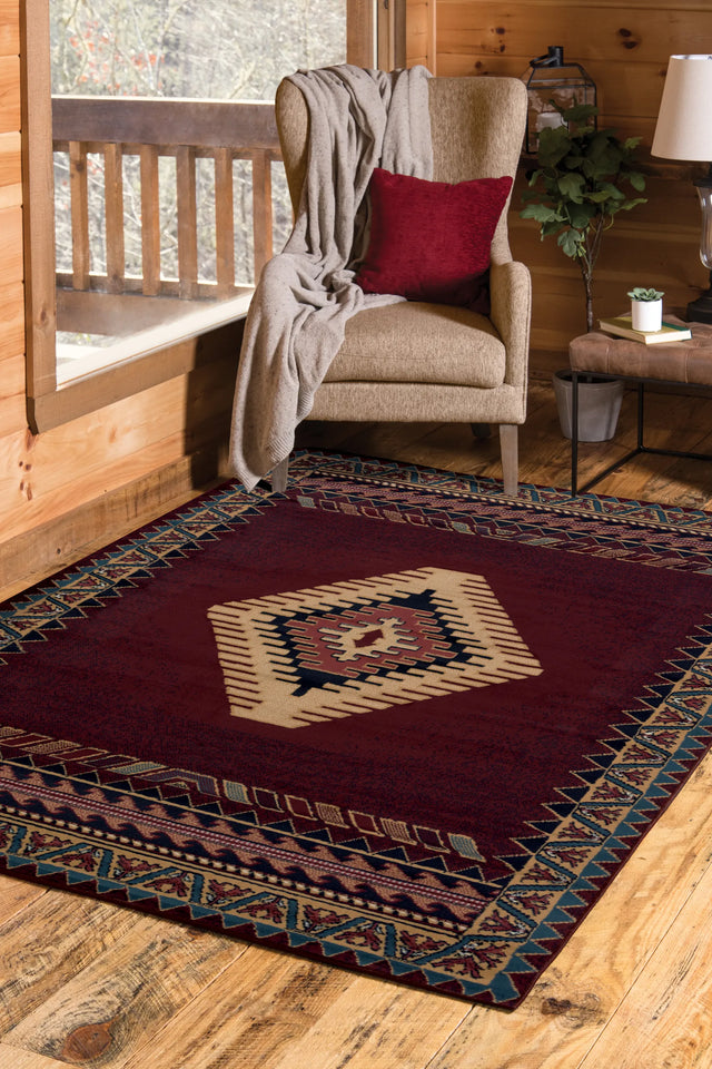United Weavers Manhattan Tucson Burgundy Rug - room scene