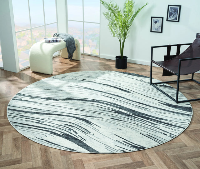 United Weavers Orion Evangeline Grey Rug - round room scene