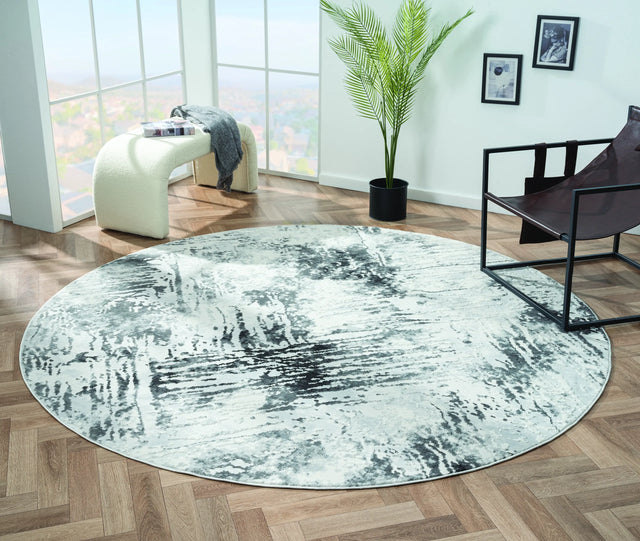 United Weavers Orion Iris Grey Rug - round room scene