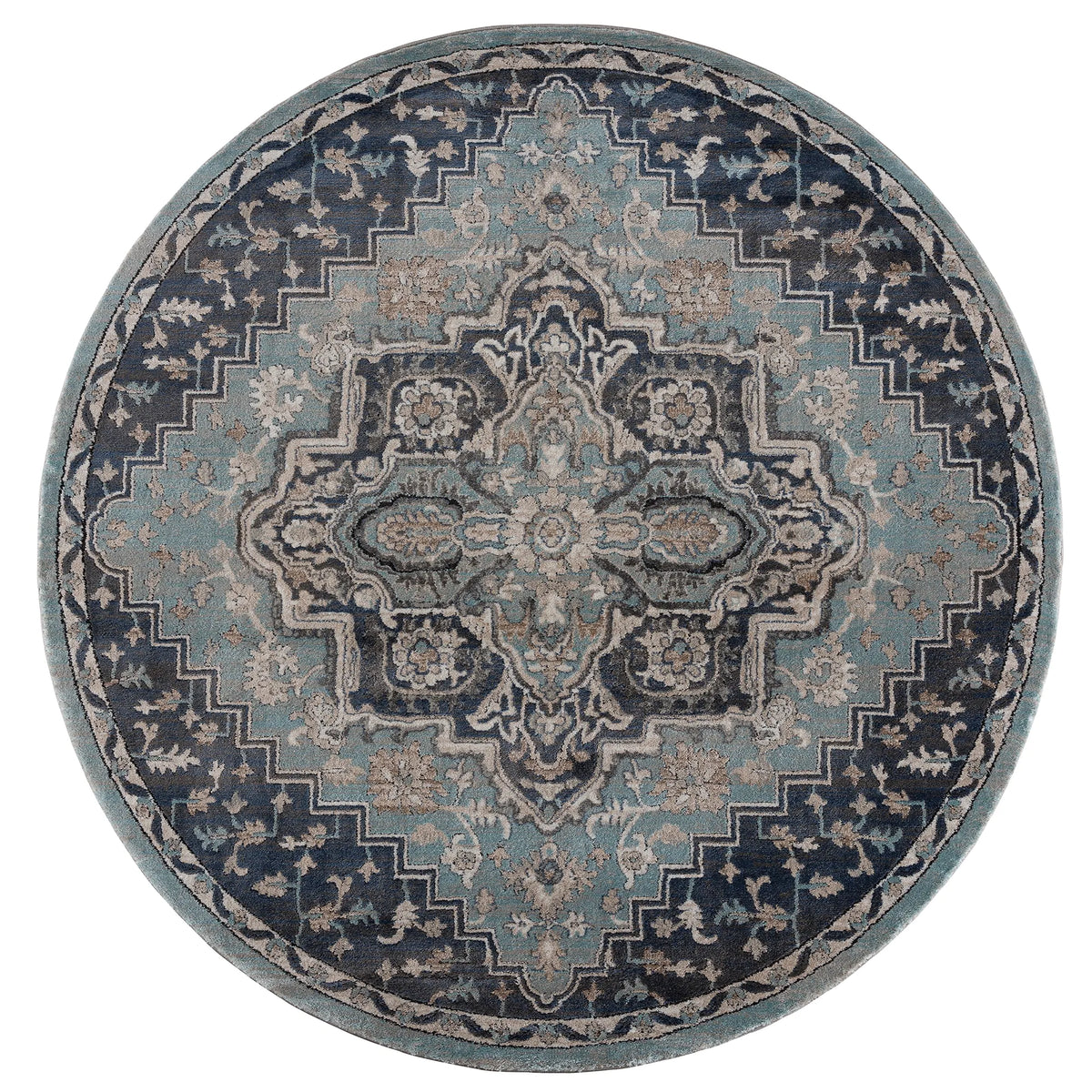 United Weavers Portsmouth Ancient Land Blue Rug - round front view