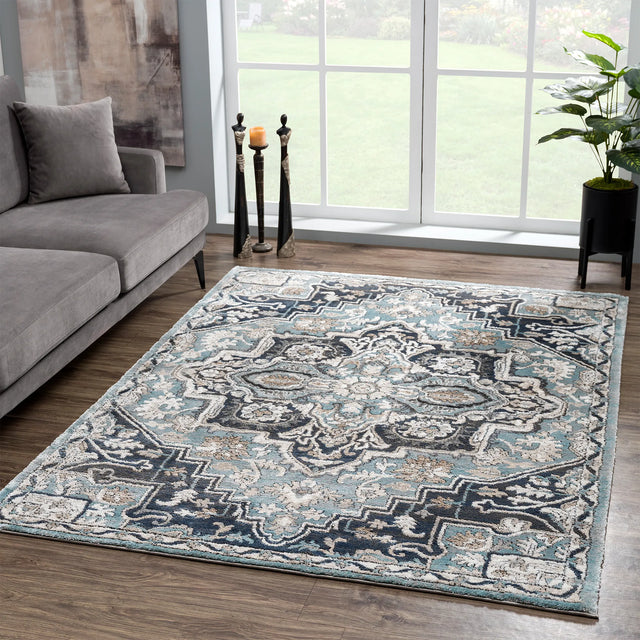 United Weavers Portsmouth Ancient Land Blue Rug - room scene