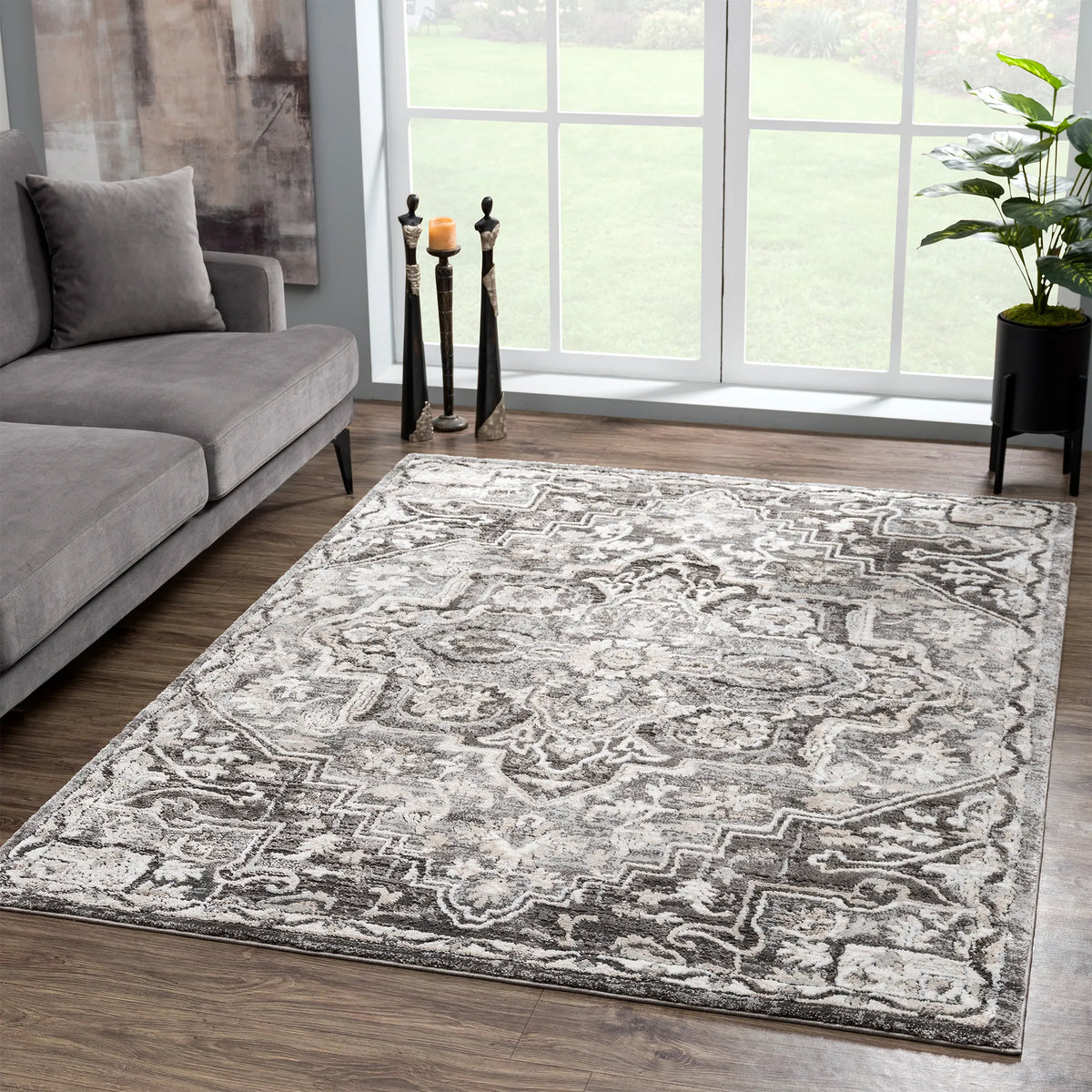 United Weavers Portsmouth Ancient Land Grey Rug - room scene
