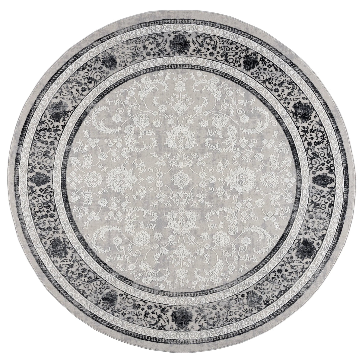 United Weavers Reserve Milestone Grey Rug - round front view