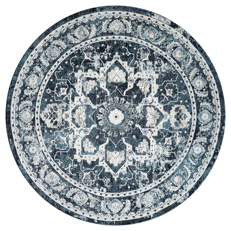 United Weavers Stratton Camry Blue Rug - round front view