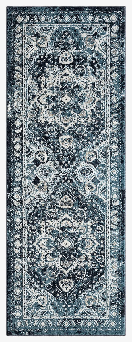 United Weavers Stratton Camry Blue Rug - runner front view