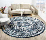 United Weavers Stratton Camry Blue Rug - round room scene