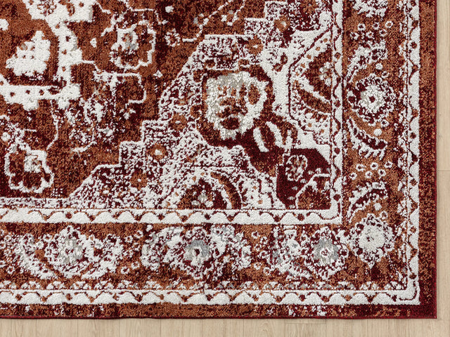United Weavers Stratton Camry Burgundy Rug - angle view