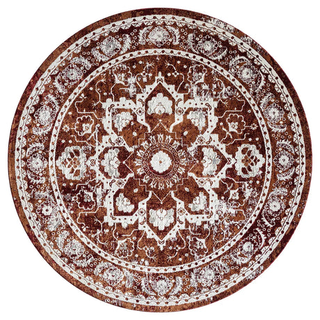 United Weavers Stratton Camry Burgundy Rug - round front view