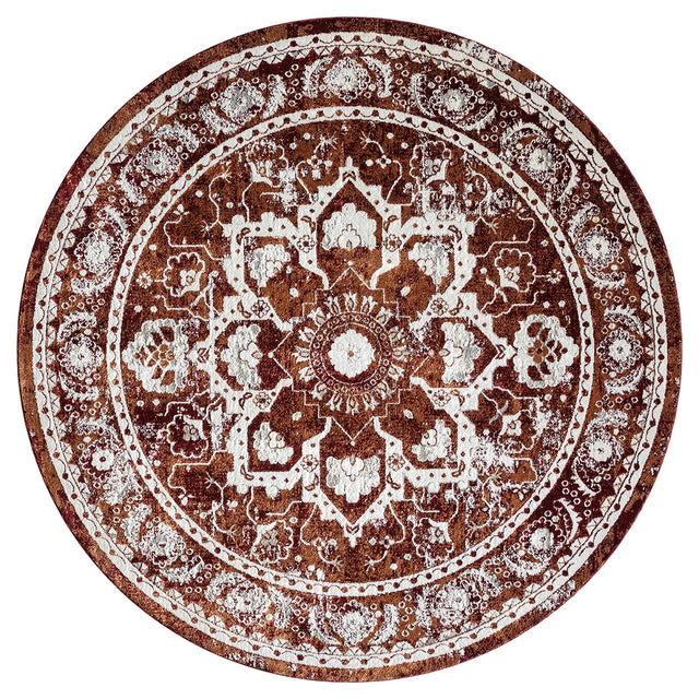 United Weavers Stratton Camry Burgundy Rug - round front view
