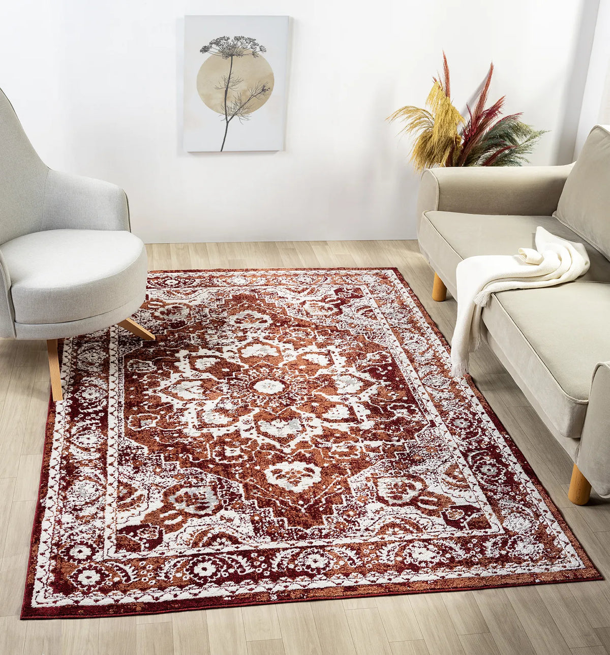 United Weavers Stratton Camry Burgundy Rug - room scene