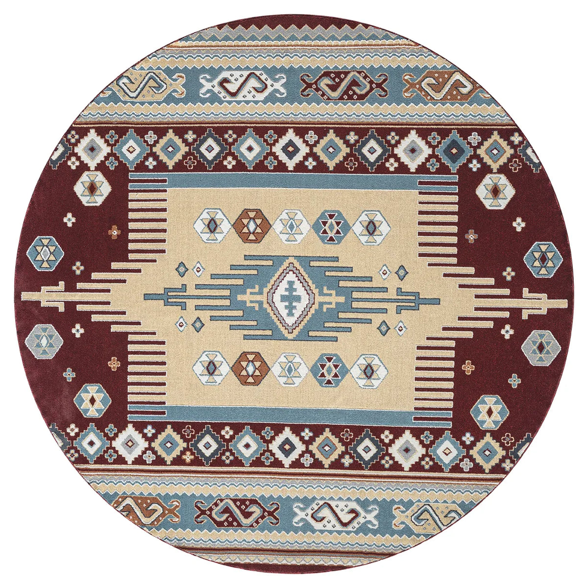 United Weavers Stratton Denali Burgundy Rug - round front view