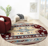 United Weavers Stratton Denali Burgundy Rug - round room scene