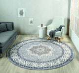 United Weavers Armada Enterprise Blue Rug - round room scene