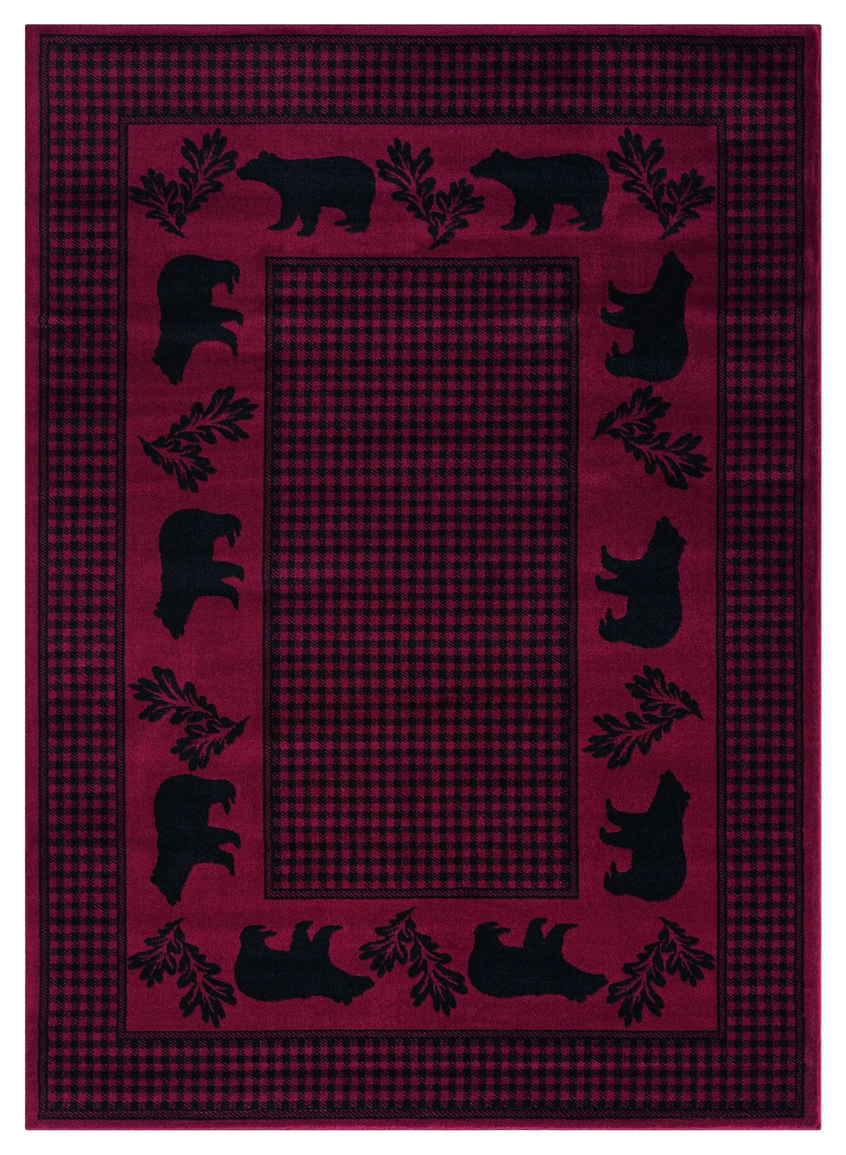 United Weavers Highlands Bear March Red Rug - front view