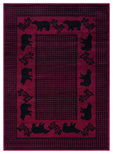 United Weavers Highlands Bear March Red Rug - front view