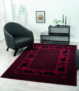 United Weavers Highlands Bear March Red Rug - room scene