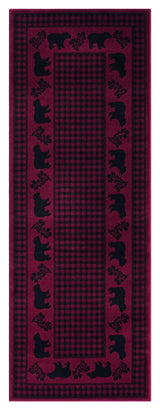 United Weavers Highlands Bear March Red Rug - runner front view