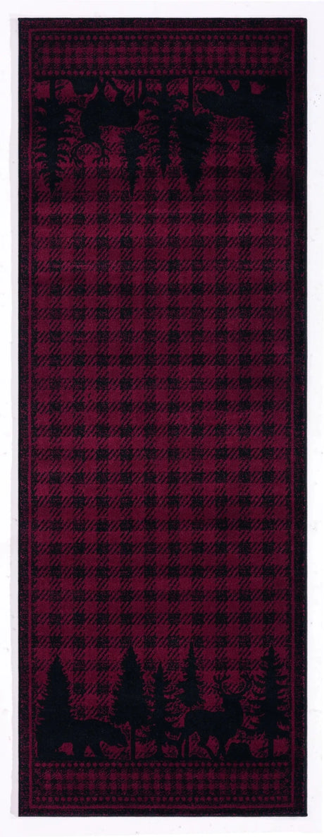 United Weavers Highlands Woodland Red Rug - runner front view